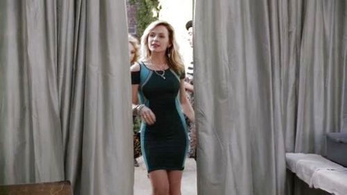 Samantha Jones's Cutout Blocked Bodycon Dress on The Carrie Diaries
