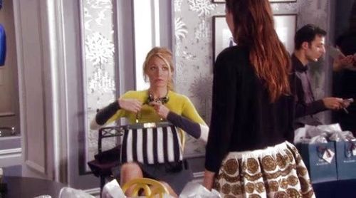 Serena Van Der Woodsen's Neoprene Inverted Pleat Skirt on Gossip Girl