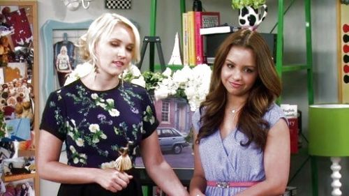 Sofia Rodriguez's 'Katie' Surplice Chiffon Skater Dress on Young & Hungry