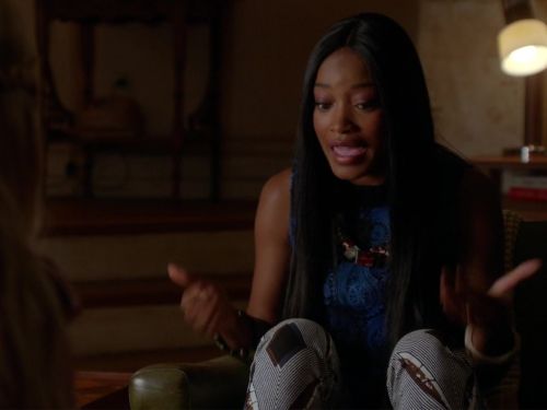 Zayday Williams's Crochet Lace Crop Tank on Scream Queens