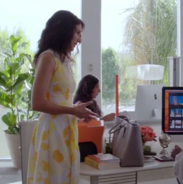 Abby McCarthy's Floral Organza Jacquard Wrap Midi Dress on Girlfriends' Guide to Divorce