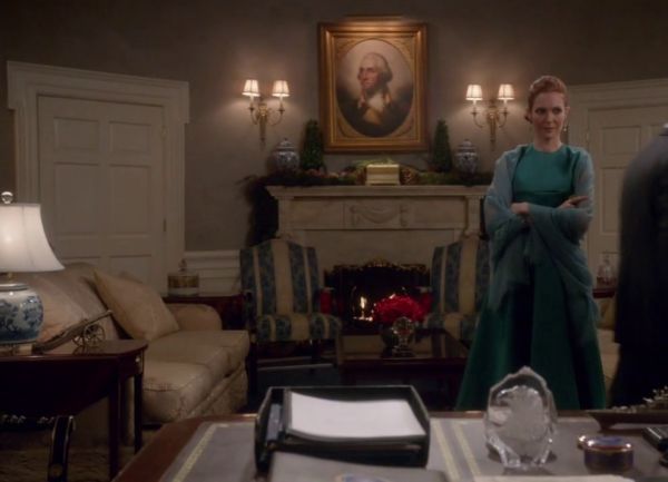 Abby Whelan's Satin Dress in Teal on Scandal