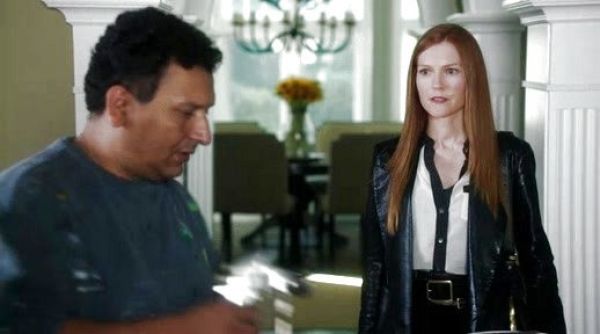 Abby Whelan's Silk Two Pocket Button Down Blouse on Scandal