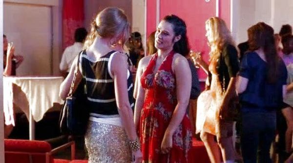 Alex's floral halter dress on Mistresses