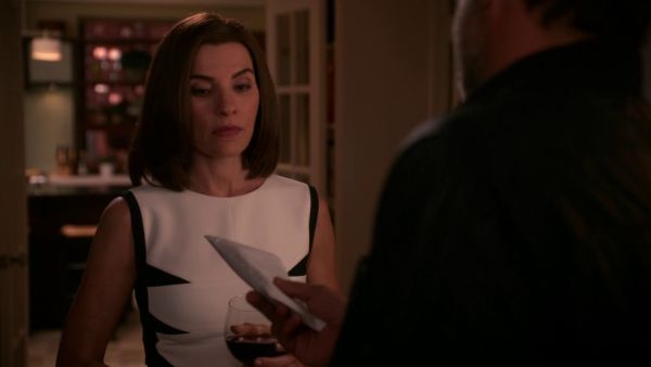 Alicia Florrick's Paneled stretch-crepe dress on The Good Wife