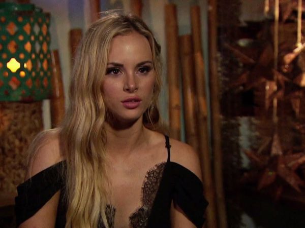 Amanda Stanton's Black Lace Cold Shoulder Dress on Bachelor in Paradise