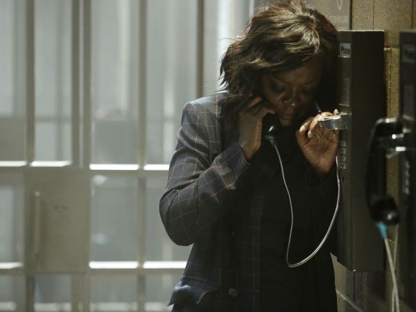 Annalise Keating's Abla checked twill coat on How to Get Away With Murder