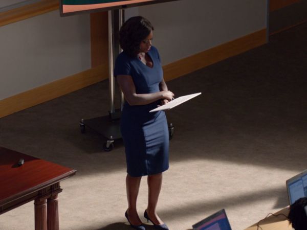 Annalise Keating's Blue Sheath Dress on How To Get Away With Murder