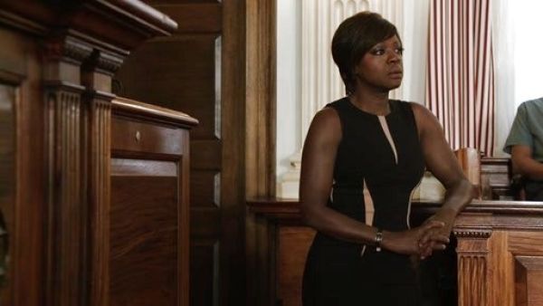 Annalise Keating's Contrast Panel Bodycon Dress on How to Get Away With Murder
