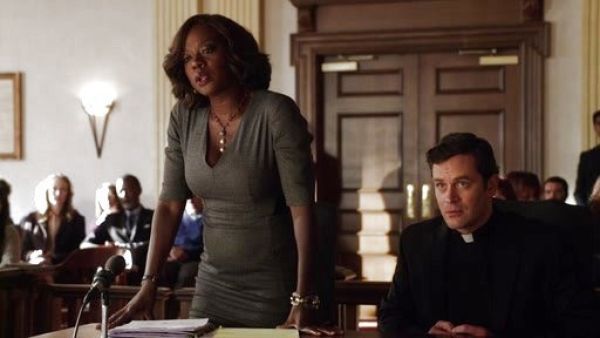 Annalise Keating's 'Dancing' patterned dress on How to Get Away With Murder