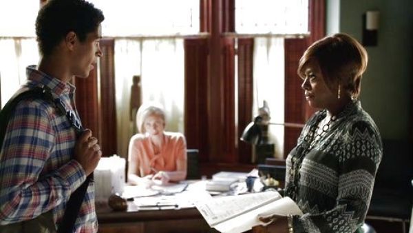 Annalise Keating's Printed Sheer Blouse on How to Get Away With Murder