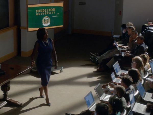 Annalise Keating's Studded Open-Back Bias-Slit Sheath Dress on How to Get Away With Murder