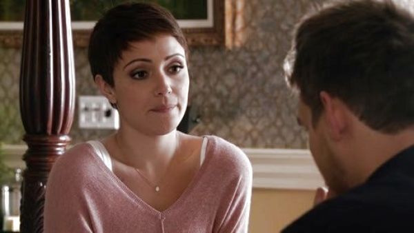 April Carver's Front Seam V-Neck Sweater on Chasing Life