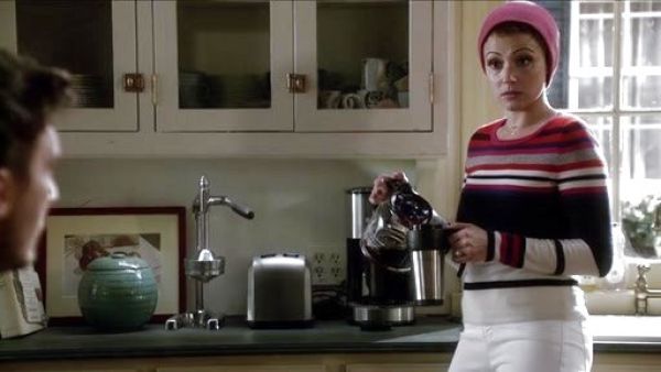 April Carver's 'Jolanta' stripe cashmere sweater on Chasing Life
