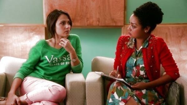 April Carver's Skinny Jeans in Pink on Chasing Life