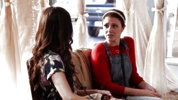April Carver's Skinny Overalls in Adrian Wash on Chasing Life