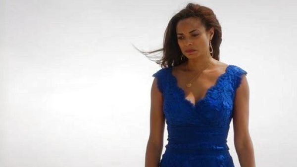 April Malloy's Embroidered Lace Sheath Dress on Mistresses