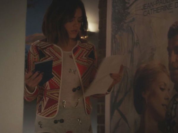 Aria Montgomery's Embellished Tee on Pretty Little Liars