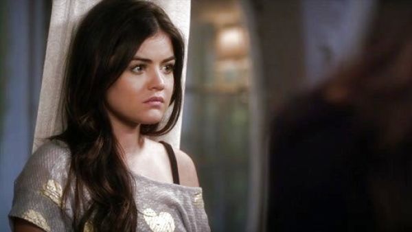 Aria Montgomery's High-Low Heart Graphic Top on Pretty Little Liars
