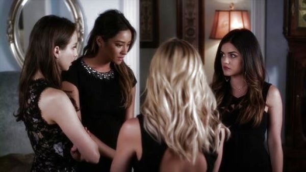Aria Montgomery's Yasminka Corset A-Line Dress on Pretty Little Liars