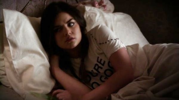 Aria Montgomery's You're No Good Distressed Logo Tee on Pretty Little Liars