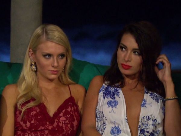 Ashley Iaconetti's White and Blue Printed Romper on Bachelor in Paradise