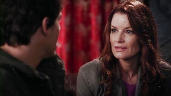 Ashley Marin's Drape Front Leather Jacket on Pretty Little Liars