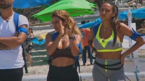 Astrid's Grey and Fluorescent Yellow Sports Bra