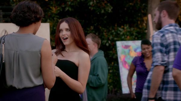 Aurora de Martel's Cardinale Strapless Culotte Jumpsuit, Black on The Originals