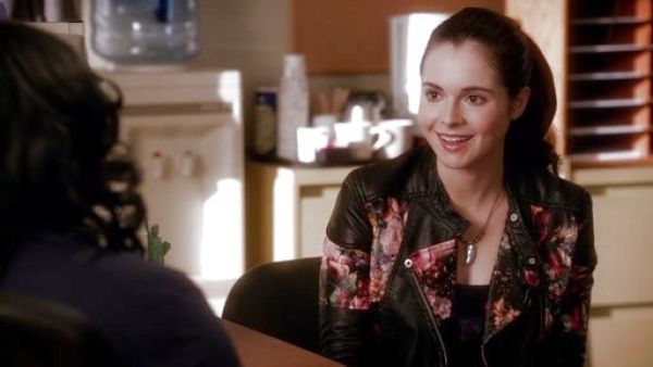 Bay Kennish's Floral Faux Leather Jacket on Switched At Birth