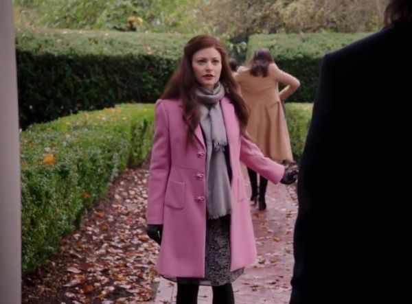 Belle 's Ribbon Button Wool Cotton Twill Coat on Once Upon A Time 