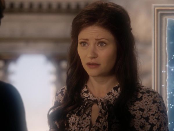 Belle's Floral Tie Neck Dress on Once Upon A Time
