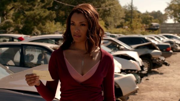 Bonnie Bennett's Crush Wrap Top on The Vampire Diaries