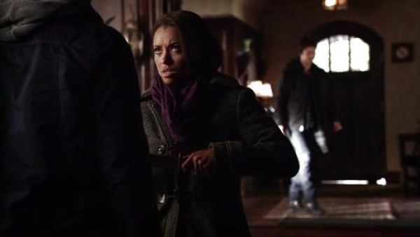 Bonnie Bennett's Faux-Leather-Trim Toggle Wool-Blend Coat on The Vampire Diaries