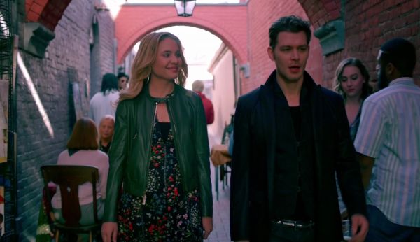 Camille O'connell's Aerona Floral Fit-and-Flare Dress, Black/Multicolor on The Originals