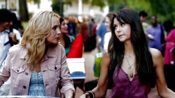 Caroline Forbes's Colored Denim Jacket on The Vampire Diaries