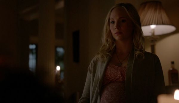 Caroline Forbes's Lace Trim Clip Down Nursing Camisole on The Vampire Diaries