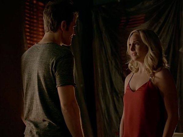 Caroline Forbes's Leather-Strap Silk Camisole, Red Rose on The Vampire Diaries