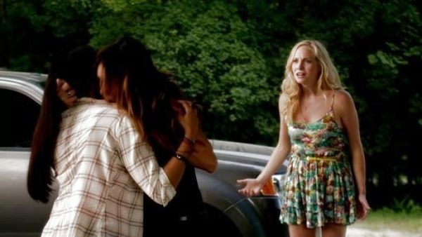 Caroline Forbes's Pineapple Express Tiered Cami Dress on The Vampire Diaries