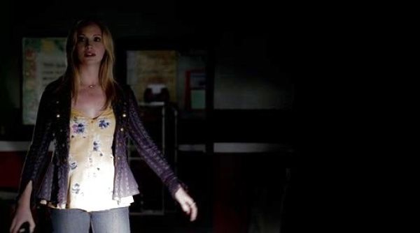Caroline Forbes's Print Peplum Camisole on The Vampire Diaries