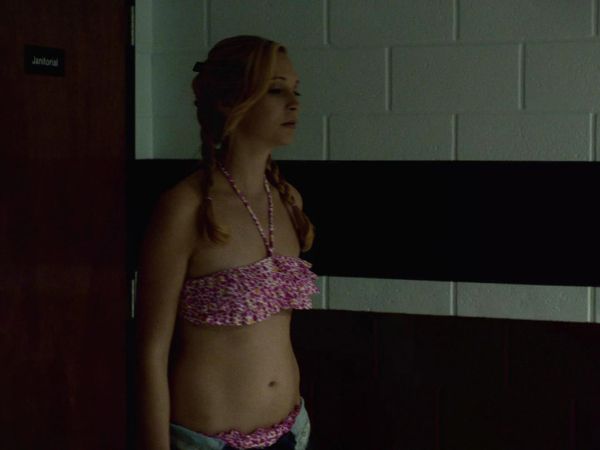 Caroline Forbes's Ruffle Bandeau Bikini on The Vampire Diaries