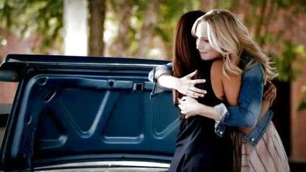 Caroline Forbes's Strapless Linen Stripe Dress on The Vampire Diaries