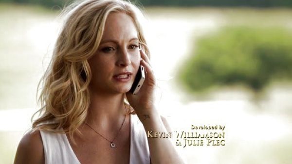 Caroline Forbes's Tiny Om Necklace on The Vampire Diaries