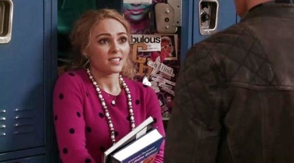 Carrie Bradshaw's Collection Cashmere Polka-Dot Sweater on The Carrie Diaries