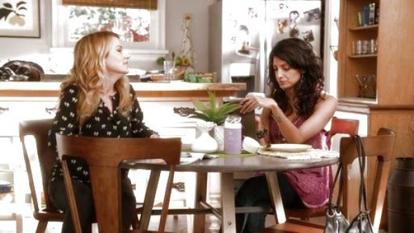 Caryn Goldfarb's Purine Printed Bow Silk Blouse on Weird Loners