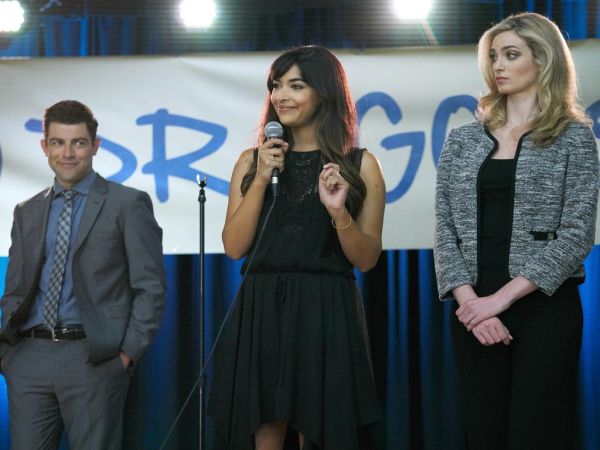 Cece Parekh's 'Meloni' Lace Inset Silk Dress on New Girl