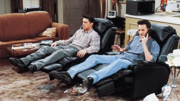 Chandler Bing's Black Leather Rocker Recliner - Friends