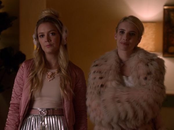 Chanel #3's Pink Satin Bomber Jacket on Scream Queens