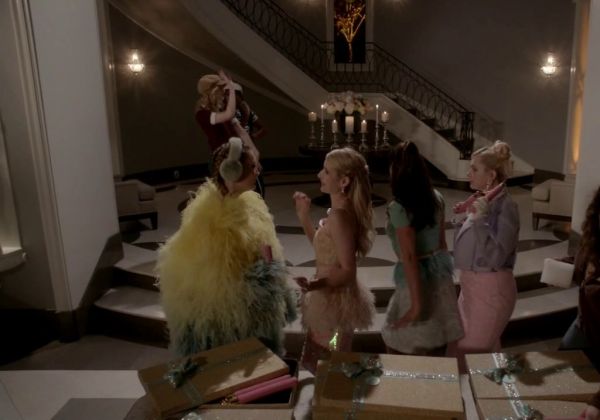 Chanel #3's Spring 2015 Two Tone Feather Jacket on Scream Queens
