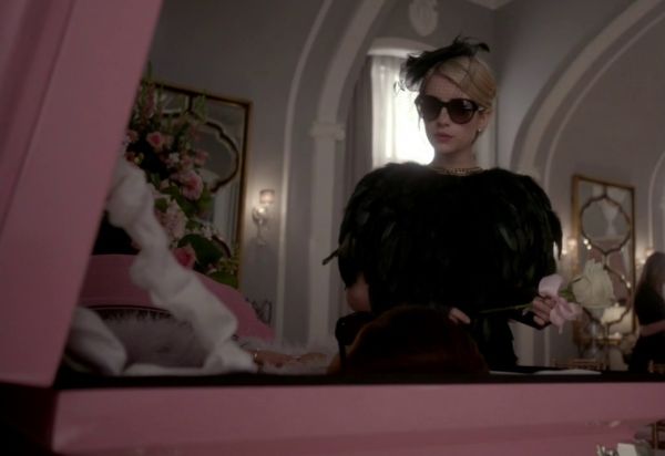 Chanel Oberlin's Feather Capelet on Scream Queens